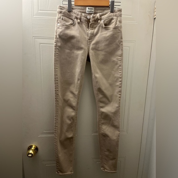 ACNE STUDIOS Women’s Skin 5 Beige Skinny Jeans - Picture 2 of 15